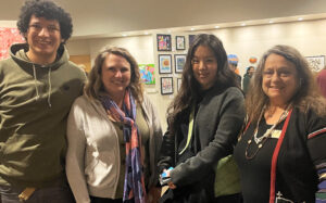 Ashley Pope, President of the Autism Society Ventura County, and JiJi Park, Founder of Create.A.Dot Studio, alongside Michelle Nosco from the Buenaventura Art Association